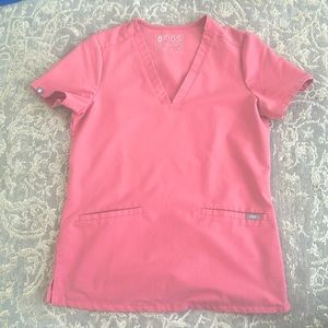Light pink FIGS XS scrub top